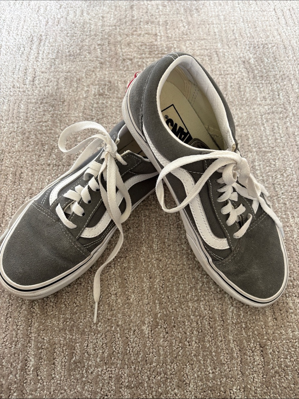 Vans Old Skool Gray and White Low Top Sneakers